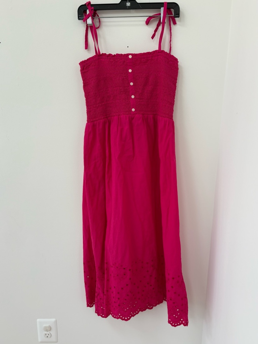 Bright Fuchsia LOFT Sundress with Eyelet Hem